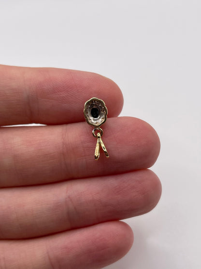 9ct gold sapphire and diamond pendant