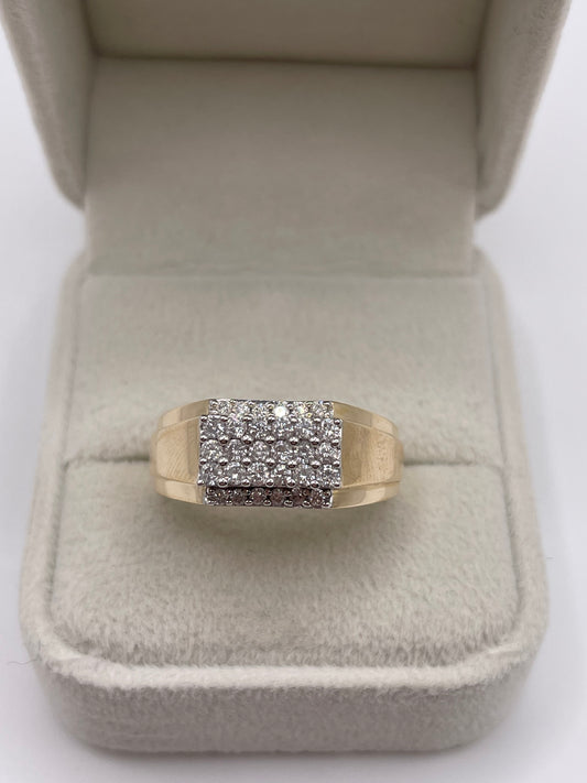 9ct gold diamond cluster ring