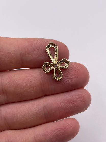 9ct gold diamond cross pendant