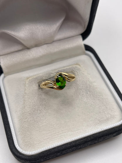 9ct gold diopside ring