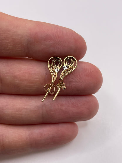 9ct gold tanzanite and diamond earrings