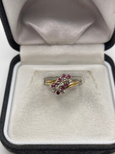 Load image into Gallery viewer, 9ct gold ruby and diamond ring
