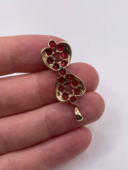 9ct gold spinel and diamond pendant