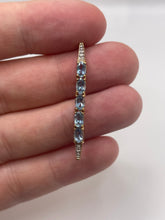 Load image into Gallery viewer, 9ct gold blue topaz and diamond pendant
