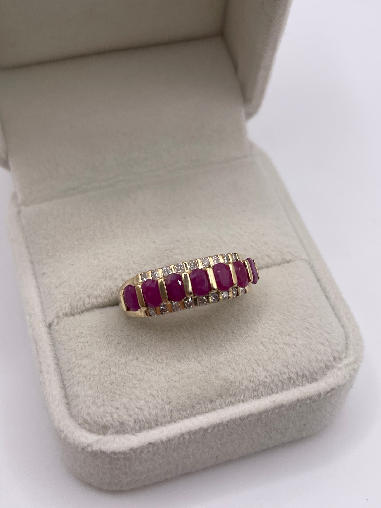 9ct gold ruby and diamond ring