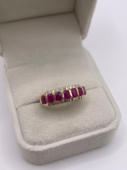 9ct gold ruby and diamond ring
