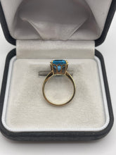 Load image into Gallery viewer, 9ct gold blue topaz and diamond ring
