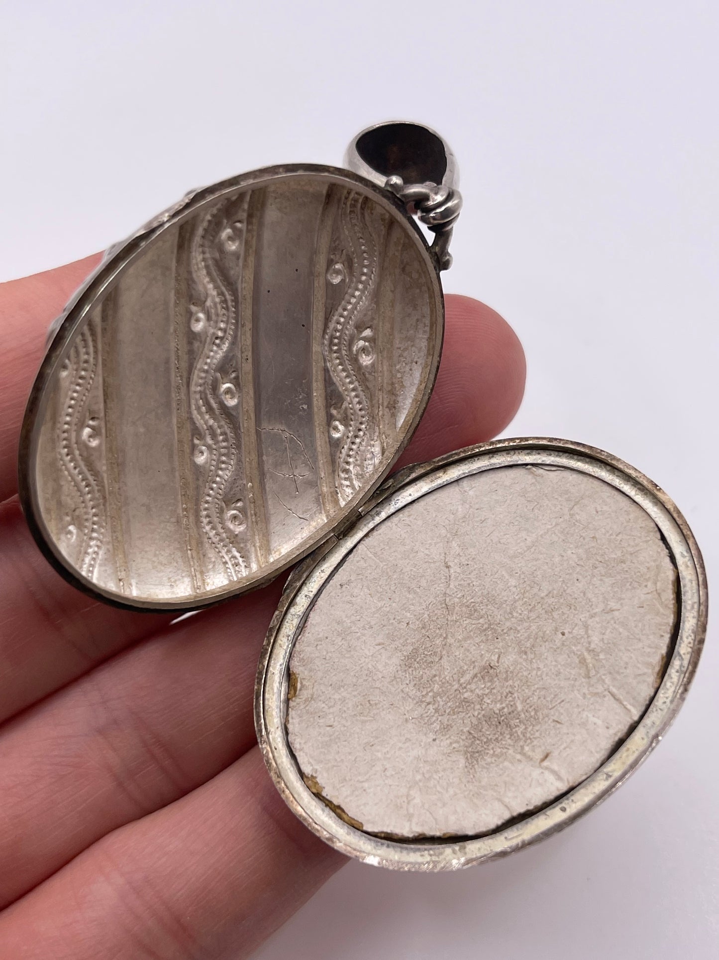 Antique 19th century silver locket pendant
