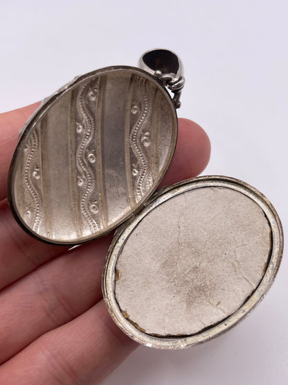 Antique 19th century silver locket pendant