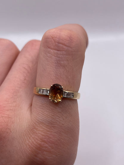 9ct gold andalusite and diamond ring