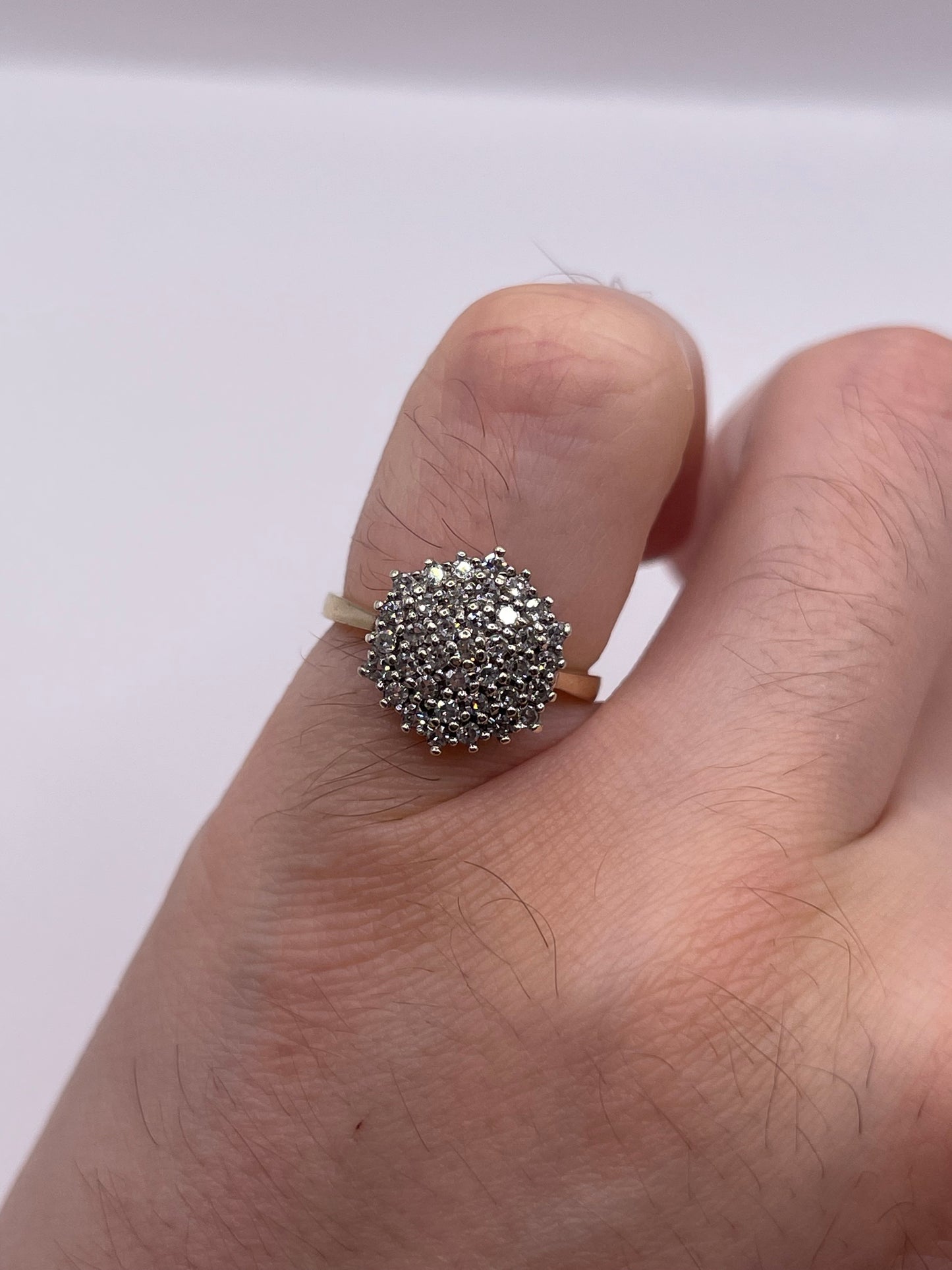 9ct gold diamond cluster ring