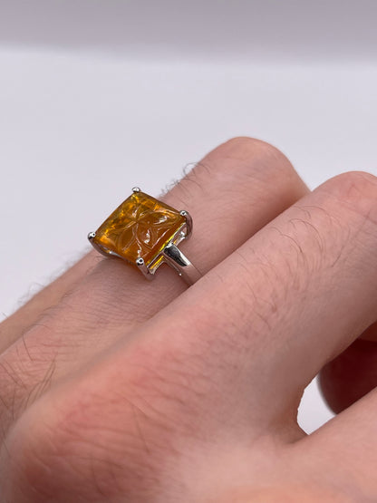 Silver gemstone ring