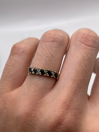 9ct gold sapphire and diamond ring
