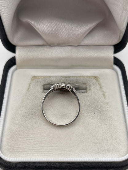 9ct white gold diamond cluster ring