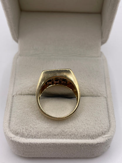 9ct gold sapphire and diamond cluster ring