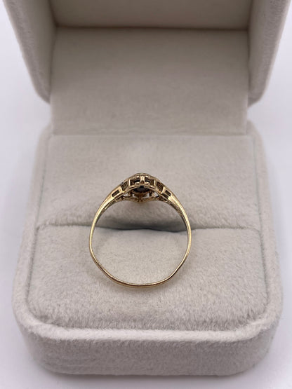 9ct gold onyx and diamond ring