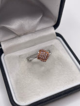 Load image into Gallery viewer, 9ct white gold pink diamond cluster ring
