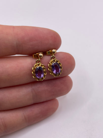 9ct gold amethyst earrings