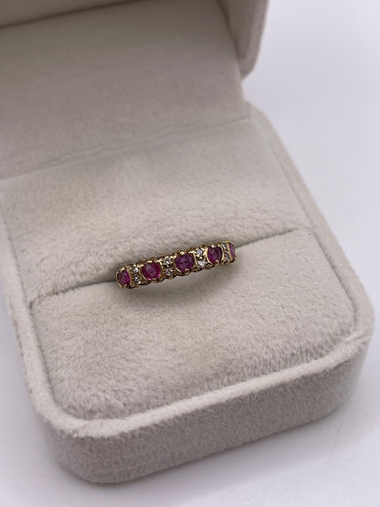 9ct gold ruby and diamond ring