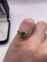 Load image into Gallery viewer, 18ct gold emerald and diamond ring
