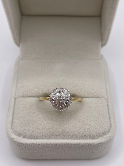 9ct gold diamond cluster ring