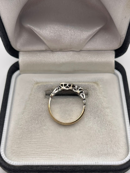 9ct gold platinum diamond ring