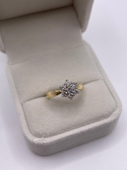18ct gold diamond cluster ring