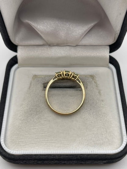 9ct gold quartz and zircon ring