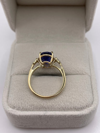 9ct gold tanzanite and zircon ring