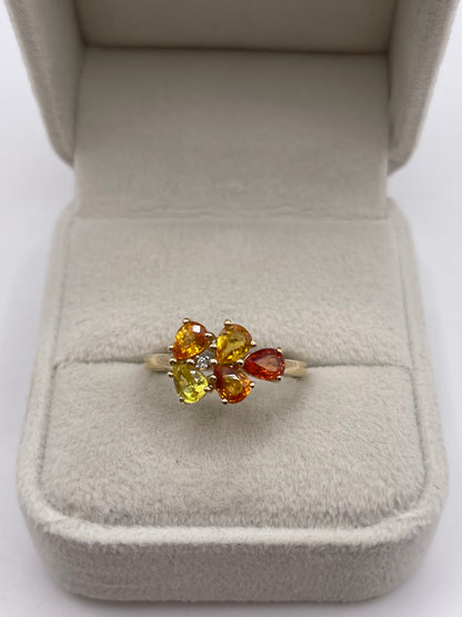 9ct gold sapphire and diamond ring