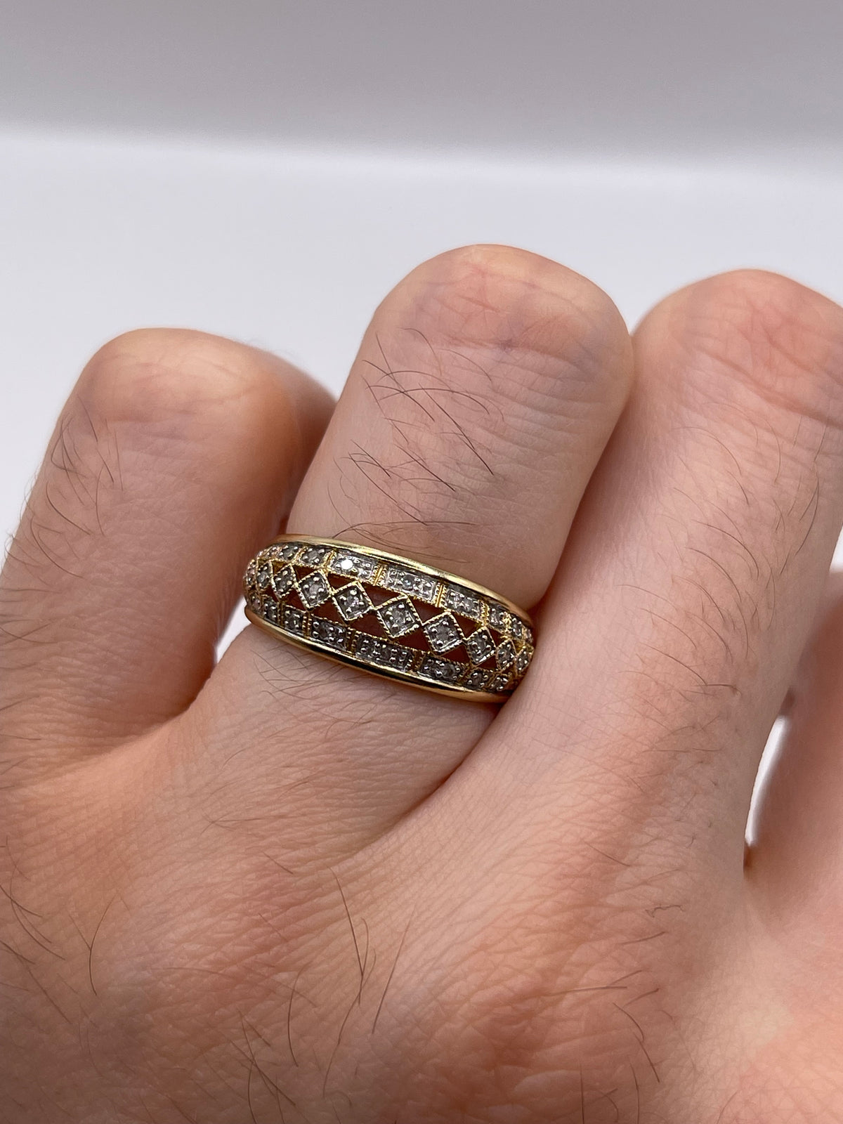 9ct gold diamond cluster ring