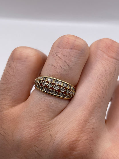9ct gold diamond cluster ring