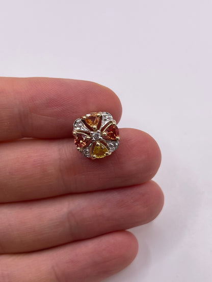 9ct gold sapphire and zircon pendant