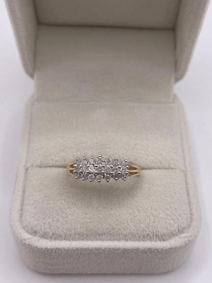 9ct gold diamond cluster ring