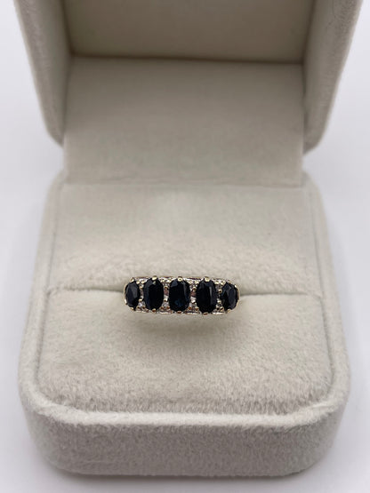 9ct gold sapphire and diamond ring