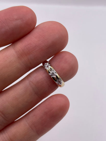 9ct gold cz gypsy ring