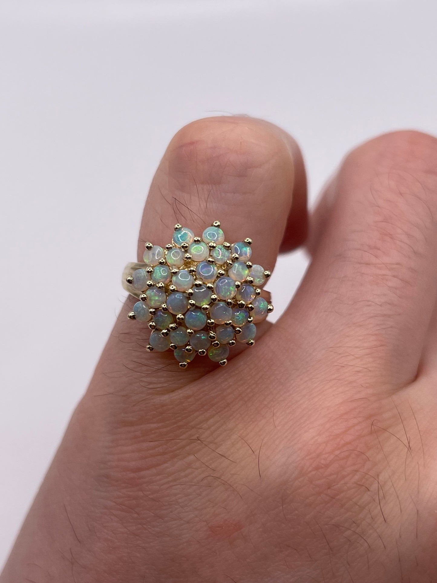 9ct gold opal cluster ring