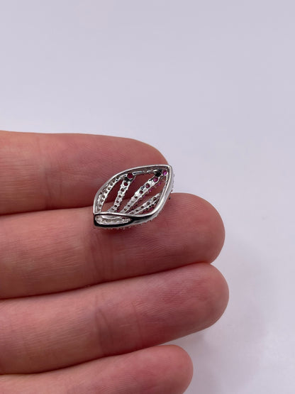 9ct white gold ruby and diamond pendant