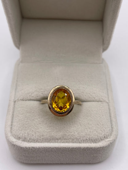 9ct gold citrine ring