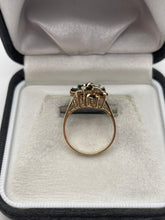 Load image into Gallery viewer, 9ct gold sapphire and diamond cluster ring
