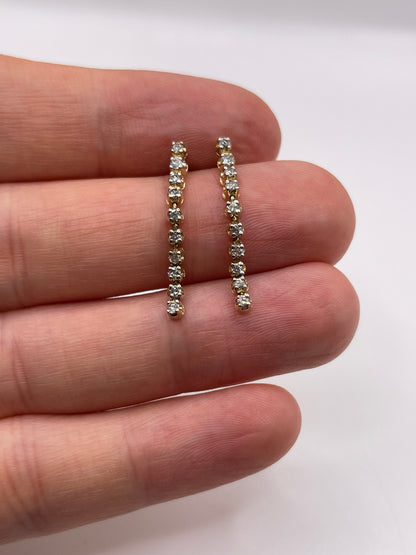 9ct gold diamond earrings