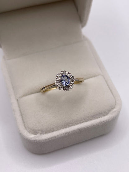 9ct gold sapphire and diamond ring