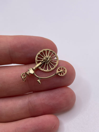 9ct gold penny farthing charm
