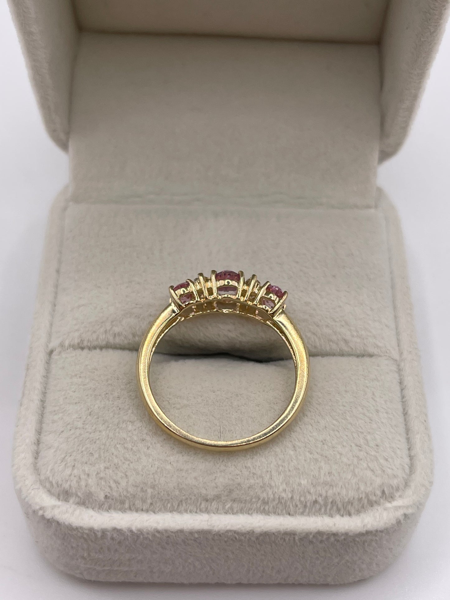 9ct gold pink topaz cluster ring