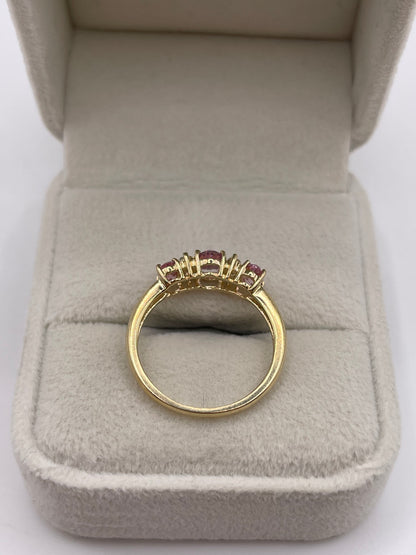 9ct gold pink topaz cluster ring
