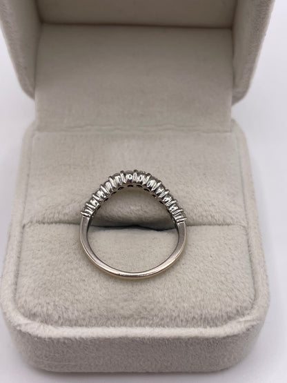 18ct white gold diamond wishbone ring