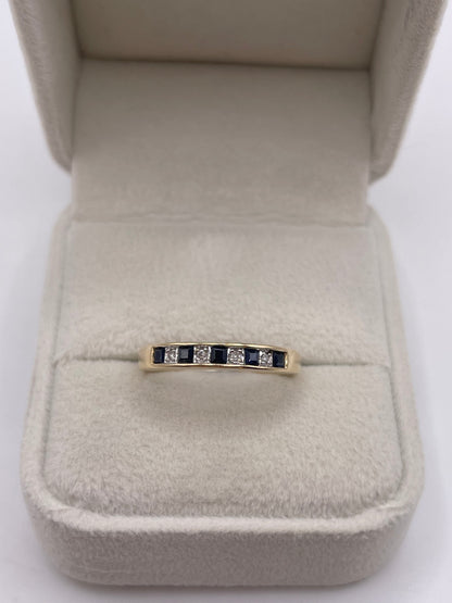 9ct gold sapphire and diamond ring