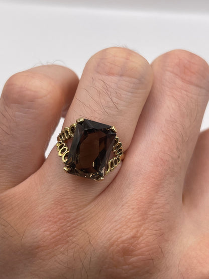 9ct gold Smokey quartz ring