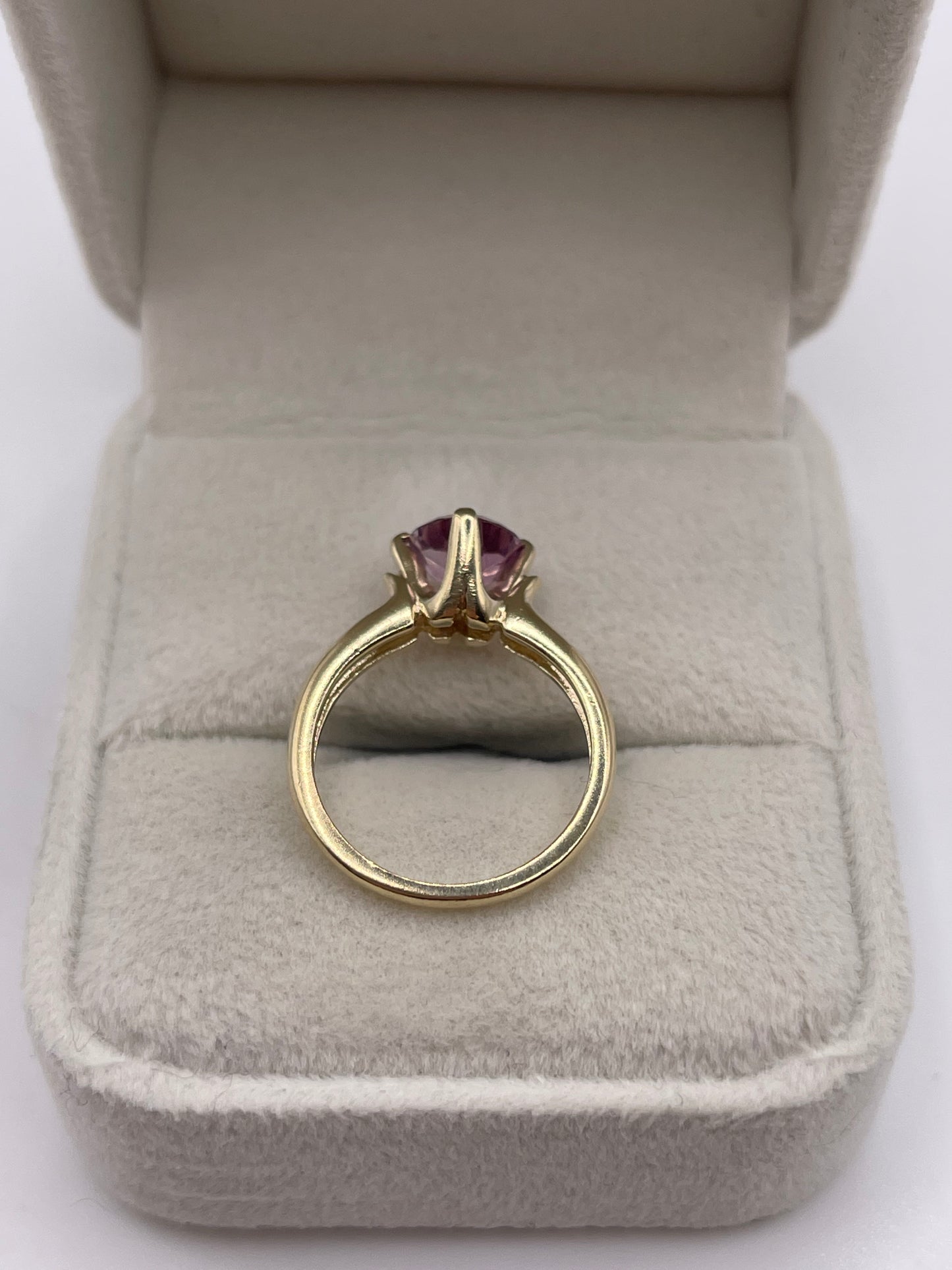 9ct gold pink topaz ring