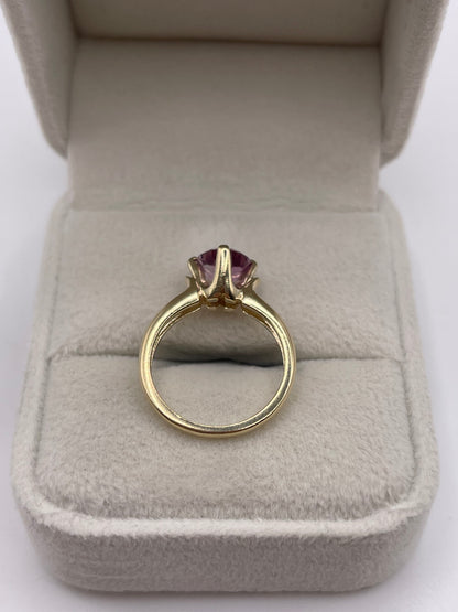 9ct gold pink topaz ring